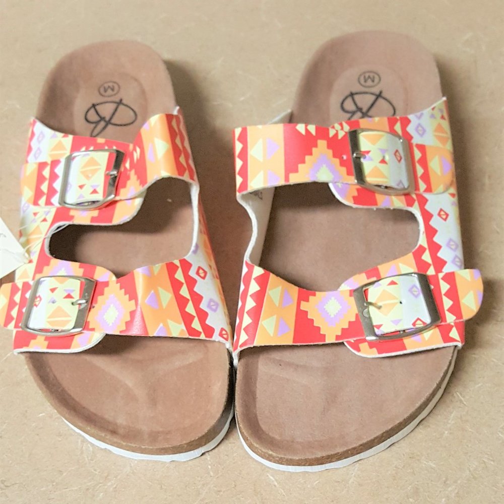 NEW, BOBBIE BROOKS GIRL MULTI COLOR PRINT SLIDES